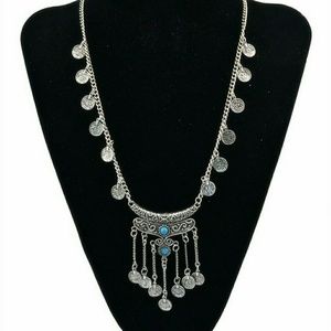 COPY - Boho Antique Silver Fringe Necklace